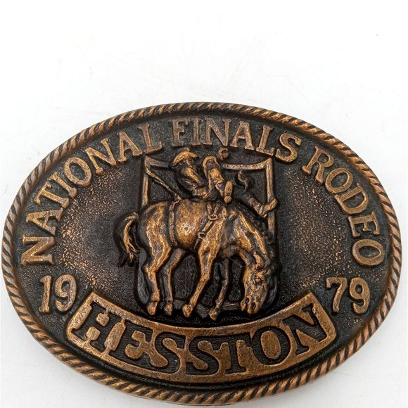 1979 NFR Rodeo Belt Buckle Hesston National Finals Bareback  1979 NFR Rodeo Belt Buckle Hesston National Finals Bareback Horse Vintage Cowboy